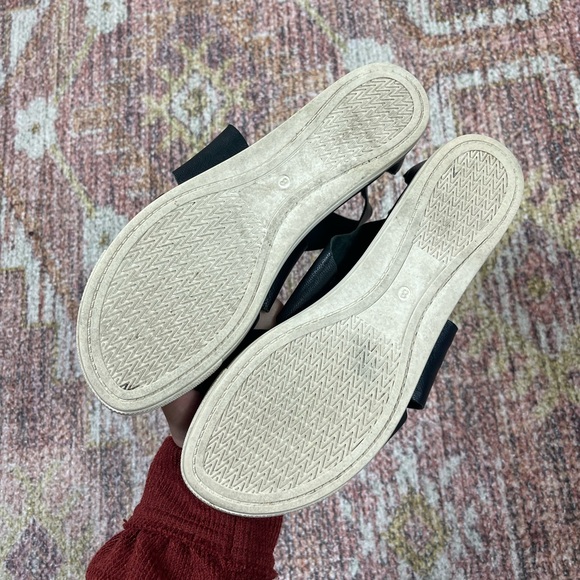 Eileen Fisher Sport Tumbled Leather Sneakers Sandals Black Size 8 - Picture 8 of 9